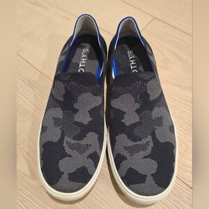 ROTHY'S Gray & Black Camouflage Slip On Sneakers "The Sneaker" Women’s Size 8